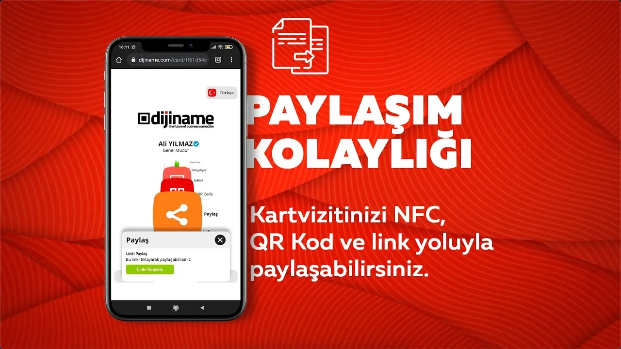 Dijiname Dijital Kartvizit Paylaşım Kolaylığı