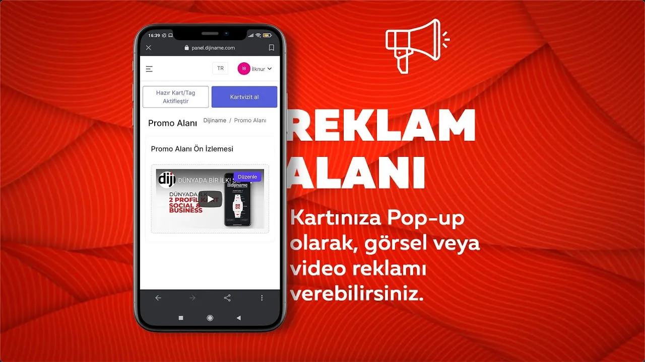 Dijiname Dijital Kartvizit Reklam Alanı